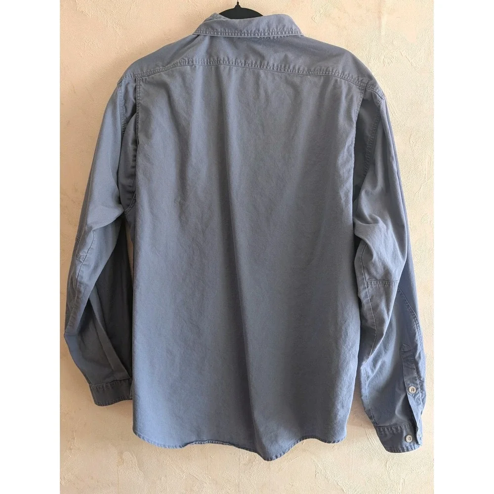 The North Face Mens Blue Cotton Utility Button Down Shirt Vent Back M-L